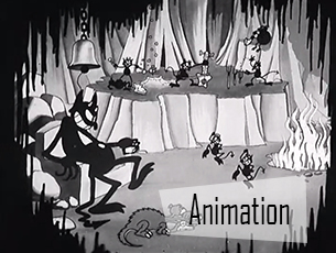 In this Silly Symphony, we are introduced to the many creatures of Hell. Satan sits while creatures entertain him and feed him firemilk. When Satan tries to feed a little demon to his hound Cerberus, it runs away and kicks him off the cliff of Hell.