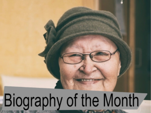 This month's biography is of the Inuit artist, writer, and puppeteer Germaine Arnaktauyok